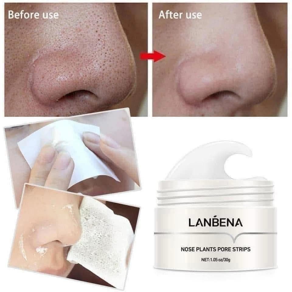 Lanbena Black Heads Remover Nose Strip Deep Cleansing Blackhead Removal Mask White Heads Mask 30g