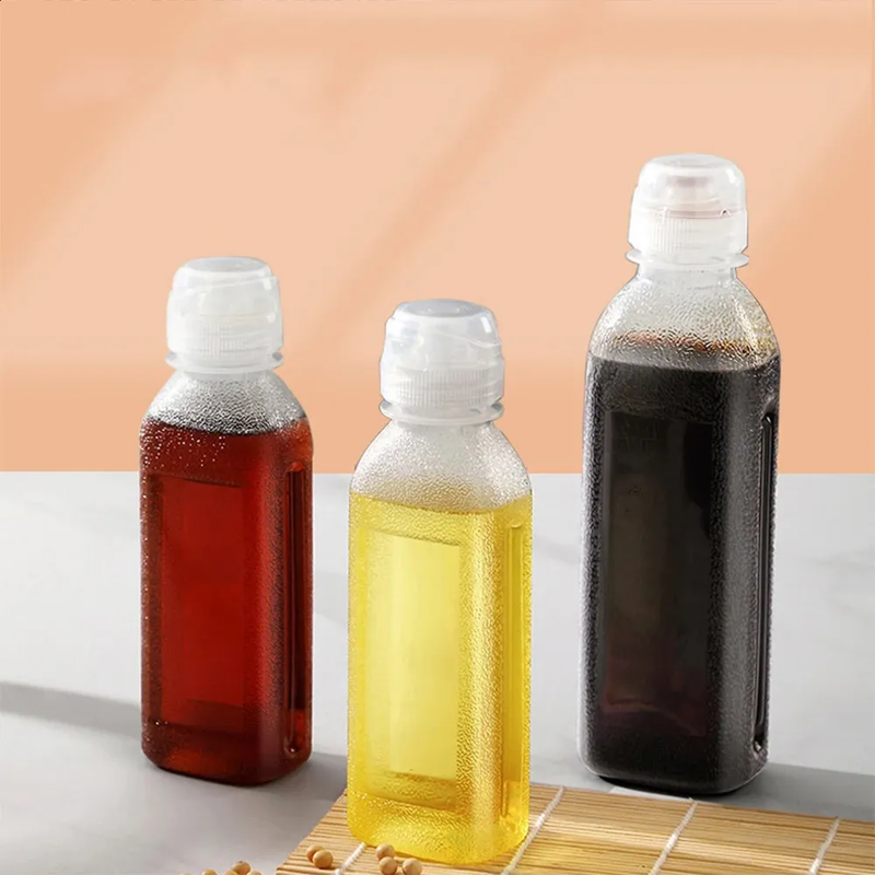 3pcs / 300ml No Spill Oil Bottle Kitchen Squeeze Oil Bottles Leakproof Condiment Bottles