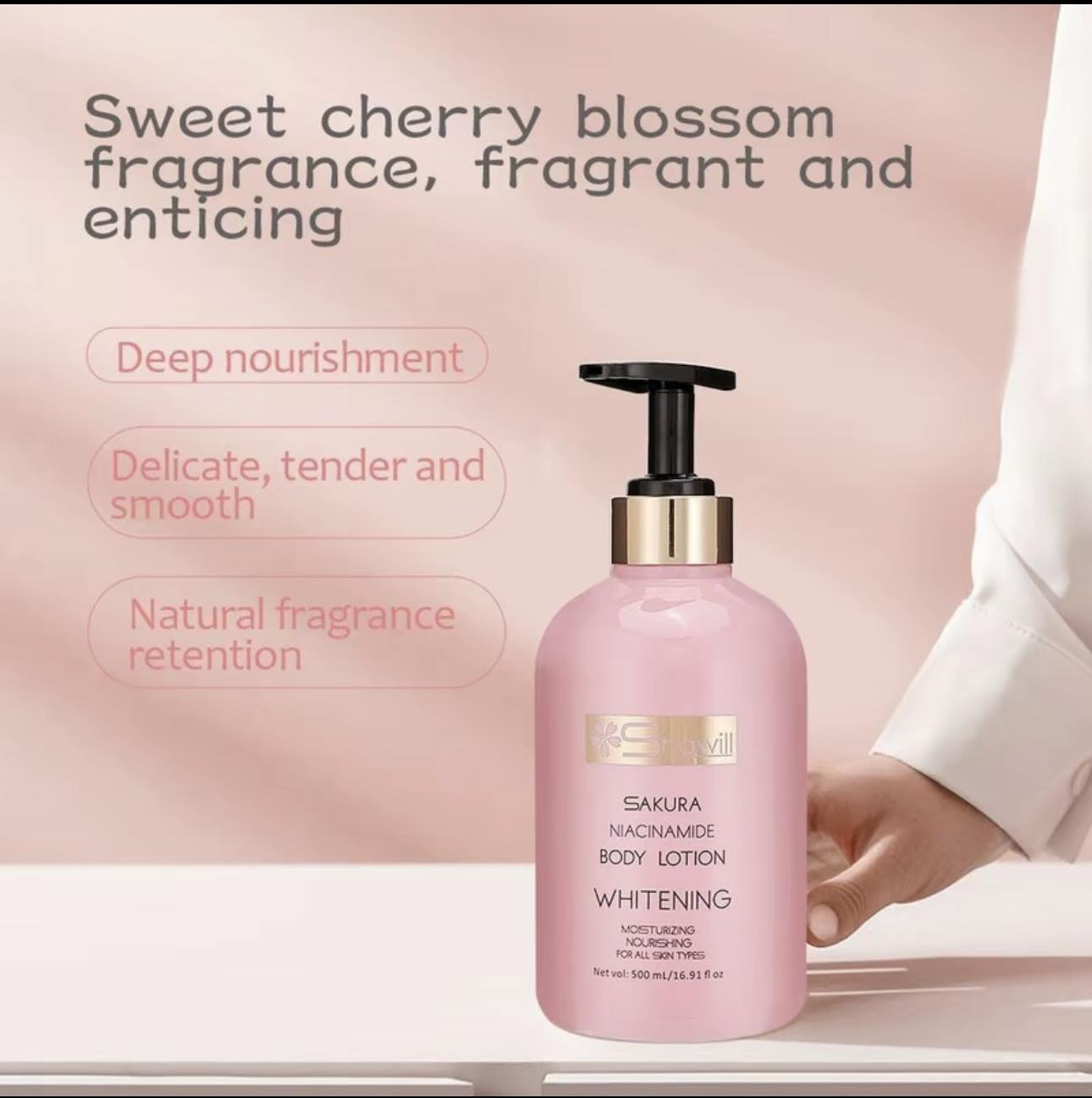 Shawill Sakura Niacinamide Body Lotion Moisturizing Skin Care For Dry Skin