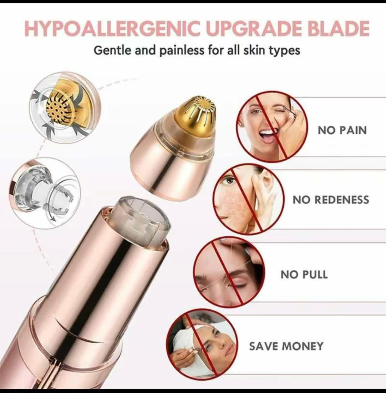 Electric Eyebrow Trimmer Pen Rechargeable Remover painless Razor Eyebrow Epilator Shaver