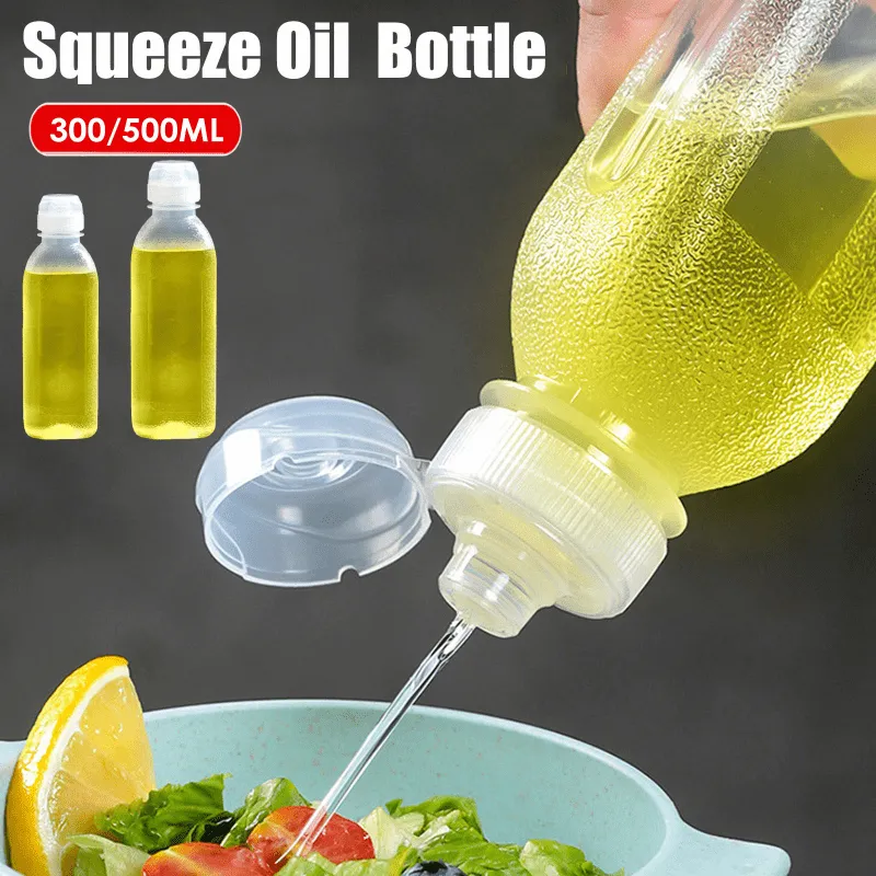 3pcs / 300ml No Spill Oil Bottle Kitchen Squeeze Oil Bottles Leakproof Condiment Bottles