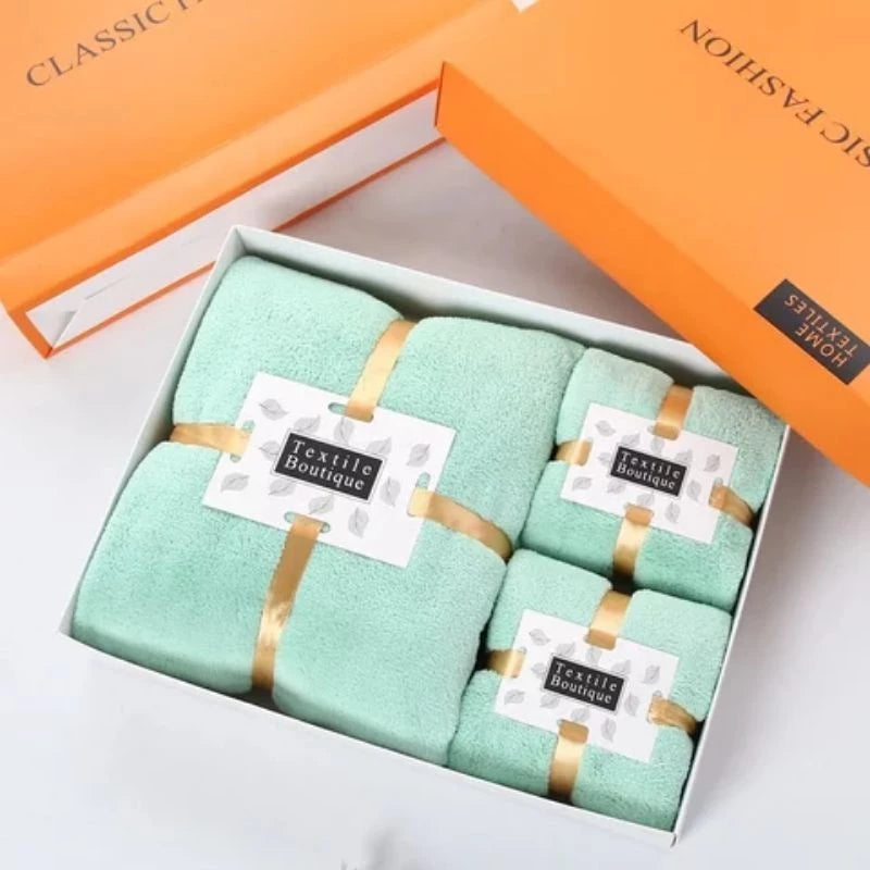 3-in-1 Micro Fiber Soft Absorbent Versatile Luxurious Premium Cotton Bath Towel Bundle