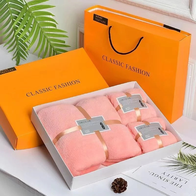 3-in-1 Micro Fiber Soft Absorbent Versatile Luxurious Premium Cotton Bath Towel Bundle