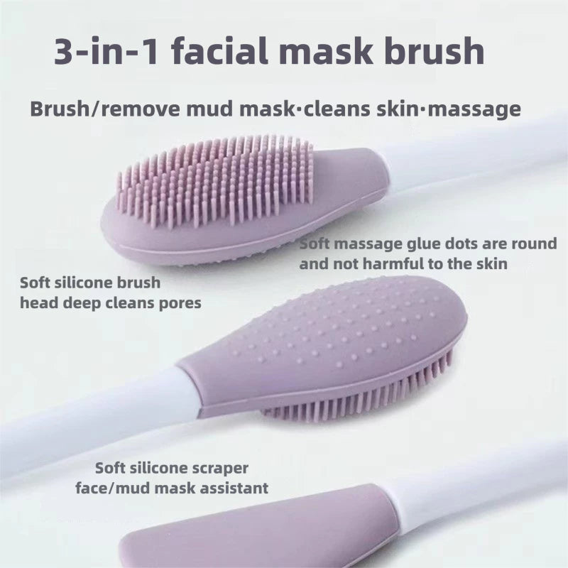Dual Head Silicone Face BrushSilicone Head Facial Mask Brush for Mud Mask Application and massage Buy 1 Take 1