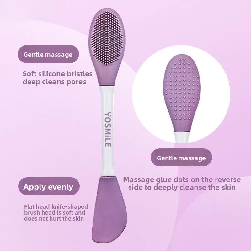 Dual Head Silicone Face BrushSilicone Head Facial Mask Brush for Mud Mask Application and massage Buy 1 Take 1