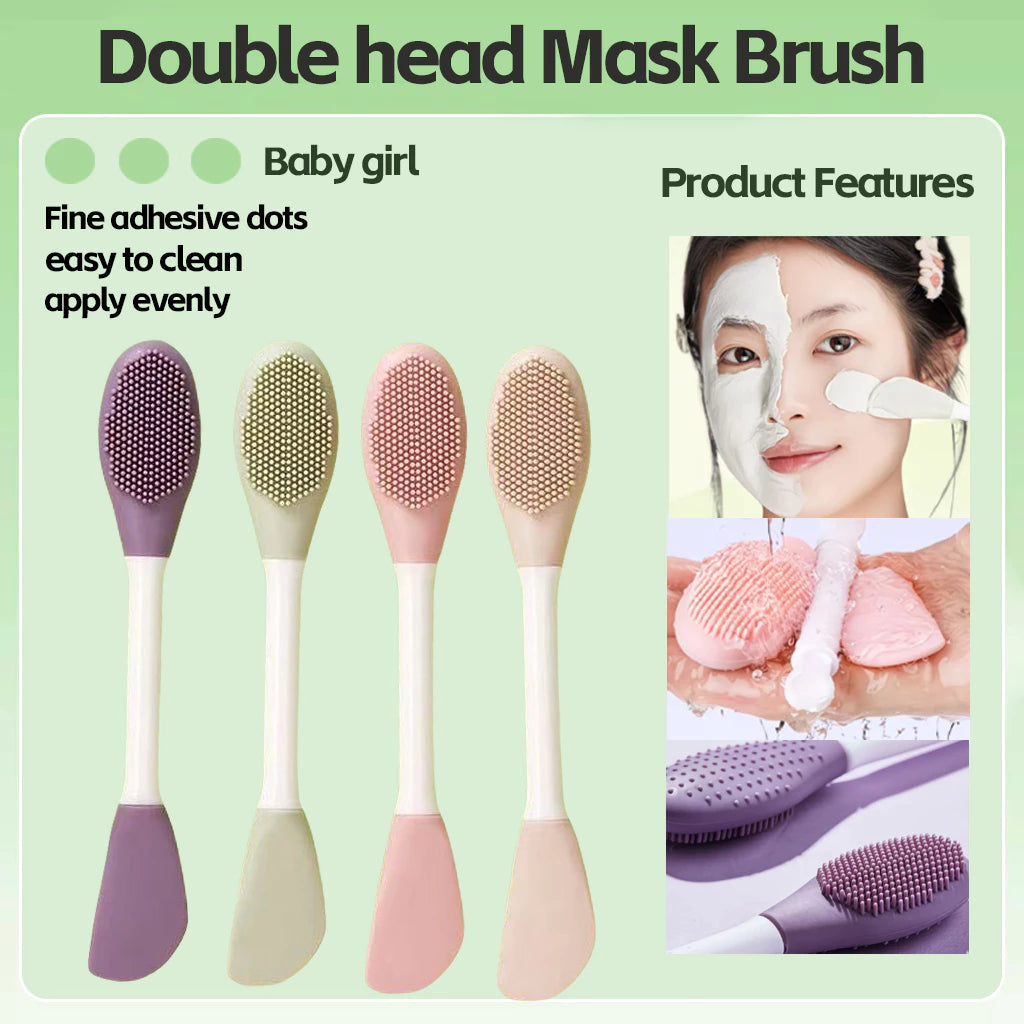 Dual Head Silicone Face BrushSilicone Head Facial Mask Brush for Mud Mask Application and massage Buy 1 Take 1
