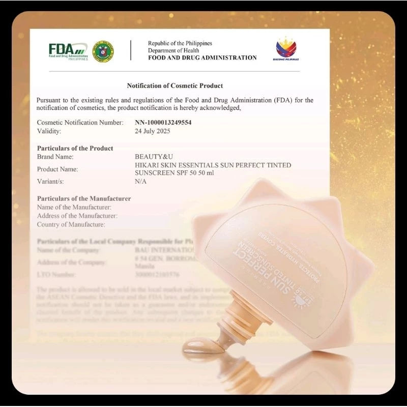 HIKARI Premium SUN PERFECT Tinted Sunscreen SPF 50