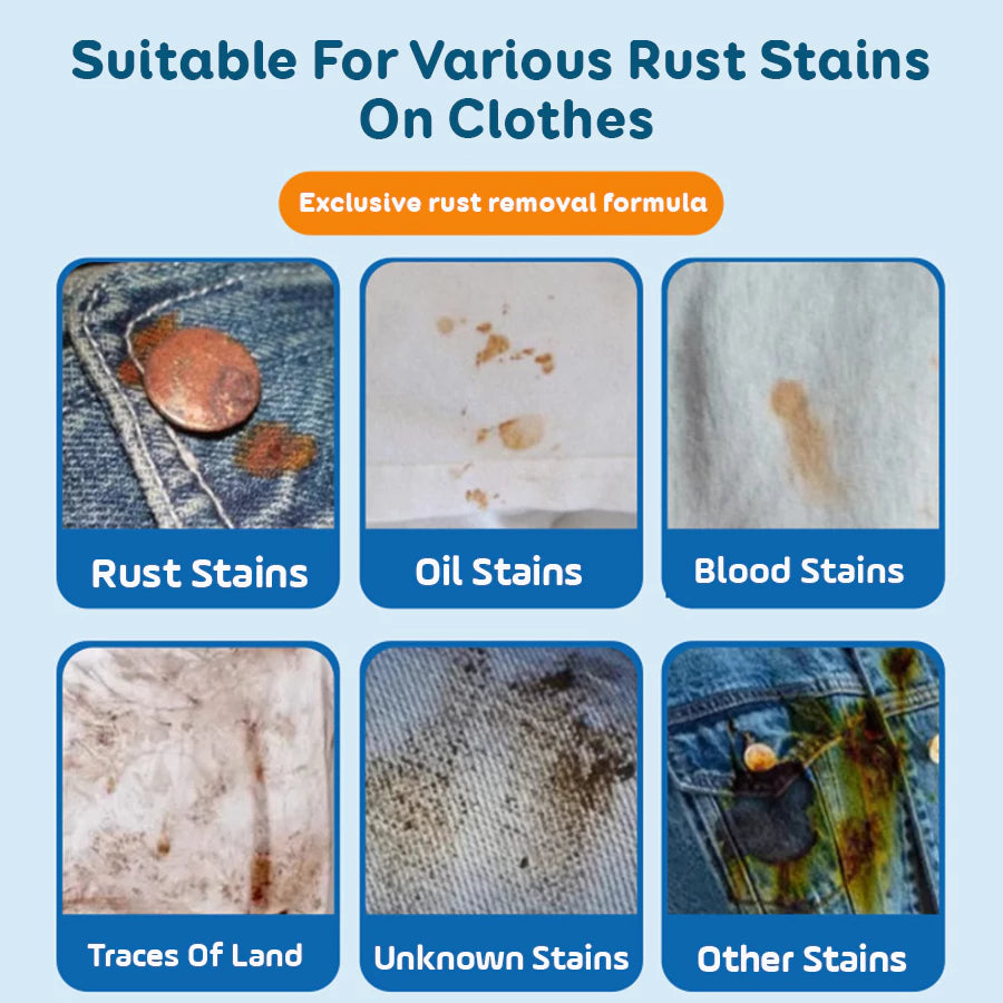 Fabric Rust Remover For Clothes Rust Stain Remover For Clothes Cleaner Drop Clothing Cleaning 80ml