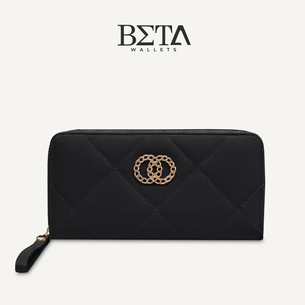 BETA Long Wallet For Women Luxury Retro Minimalist Card Holder Coin Purse Mobile Phone Bag AY2009