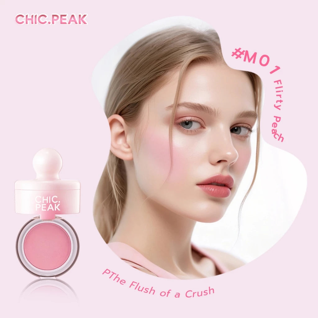 CHIC.PEAK Make up Blush Mud Airy Matte Long Lasting Waterproof Cream Blush Natural Korean Glow