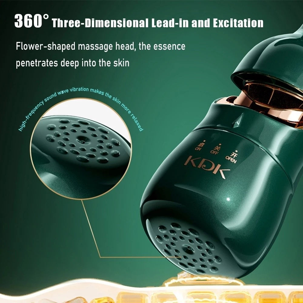 3 in 1 Electric Face Massager Essence Face Cream Introducer Neck Face Eye Massager with 3 Heads