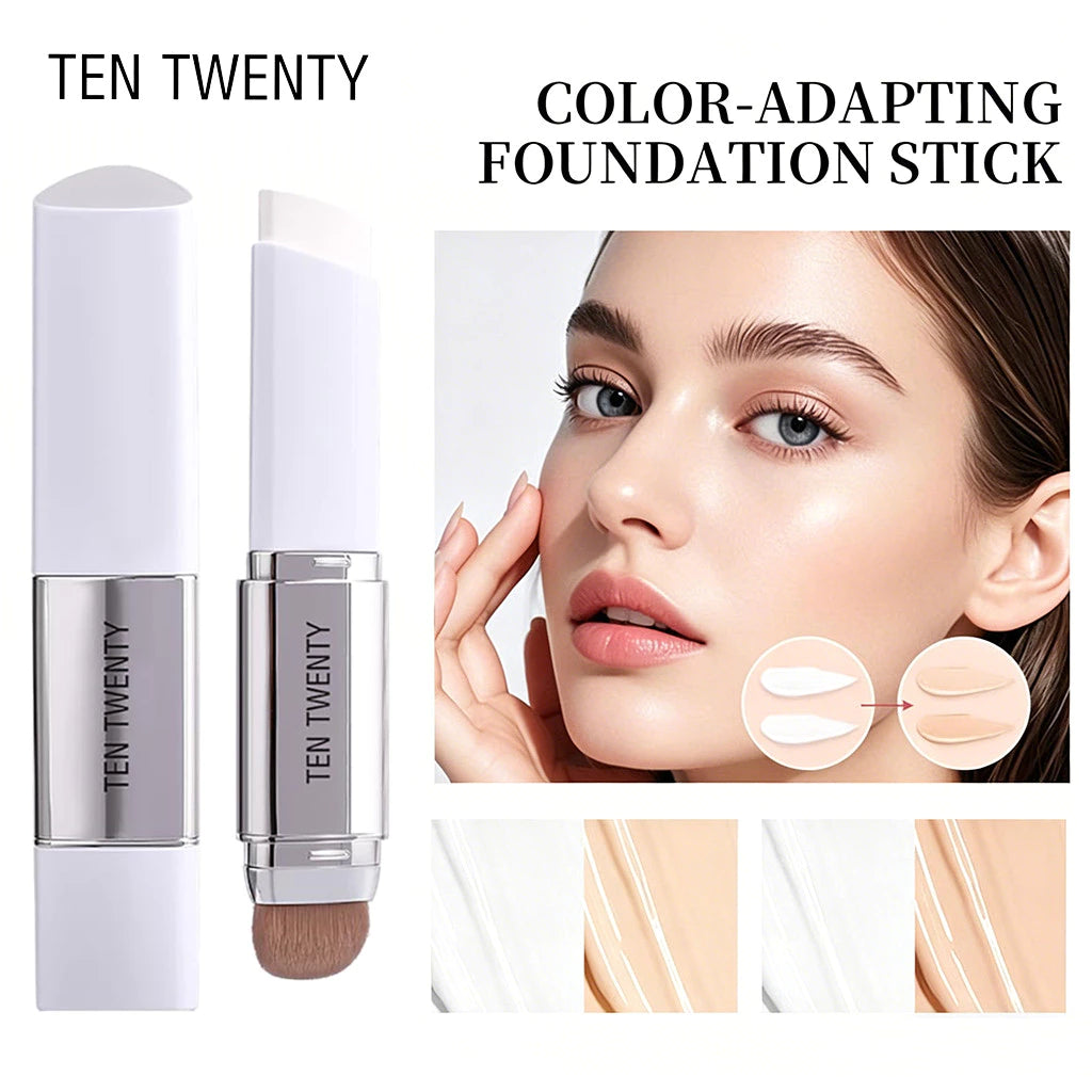 TEN TWENTY 2 in 1 Color Changing Foundation Stick Coverage Lasting Waterproof Makeup Base Concealer
