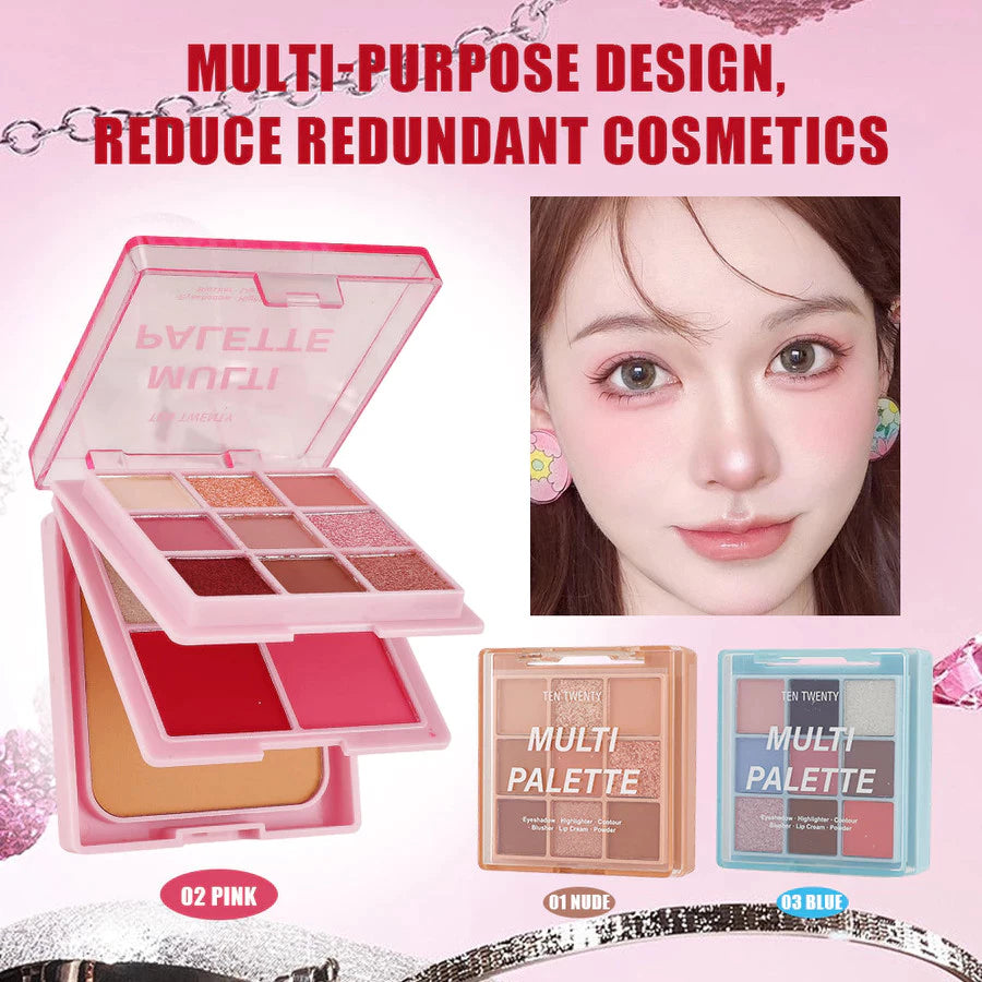 TEN TWENTY Multi Makeup Palette, Eyeshadow Blush Contour & Highlighter All-in-One
