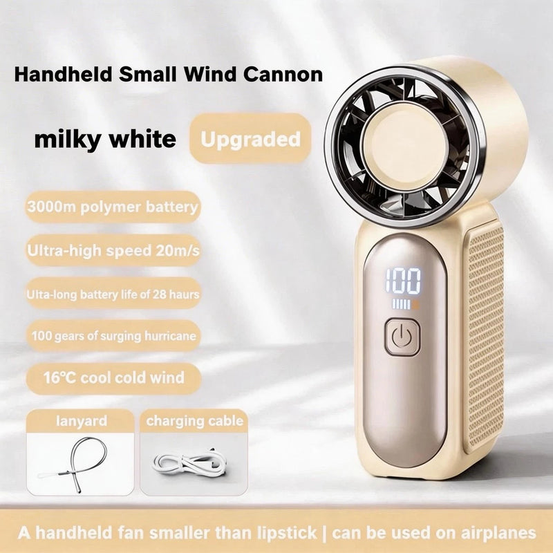 X688 NEW mini fan Portable Mini Handheld Fan 3.5 Inch High 1-100 Speed Personal Turbo Strong Wind Outdoor Travel Fan