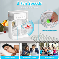 Z13 - Mini Portable Fan Air Cooling fan Humidifier Purifier Mist Cooler with 7 Colors LED Light