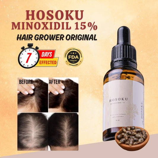 HOSOKU MINOXIDIL 15% ORIGINAL Hair Growth With Collagen And Castor Oil Hosoku Hair Growth Serum