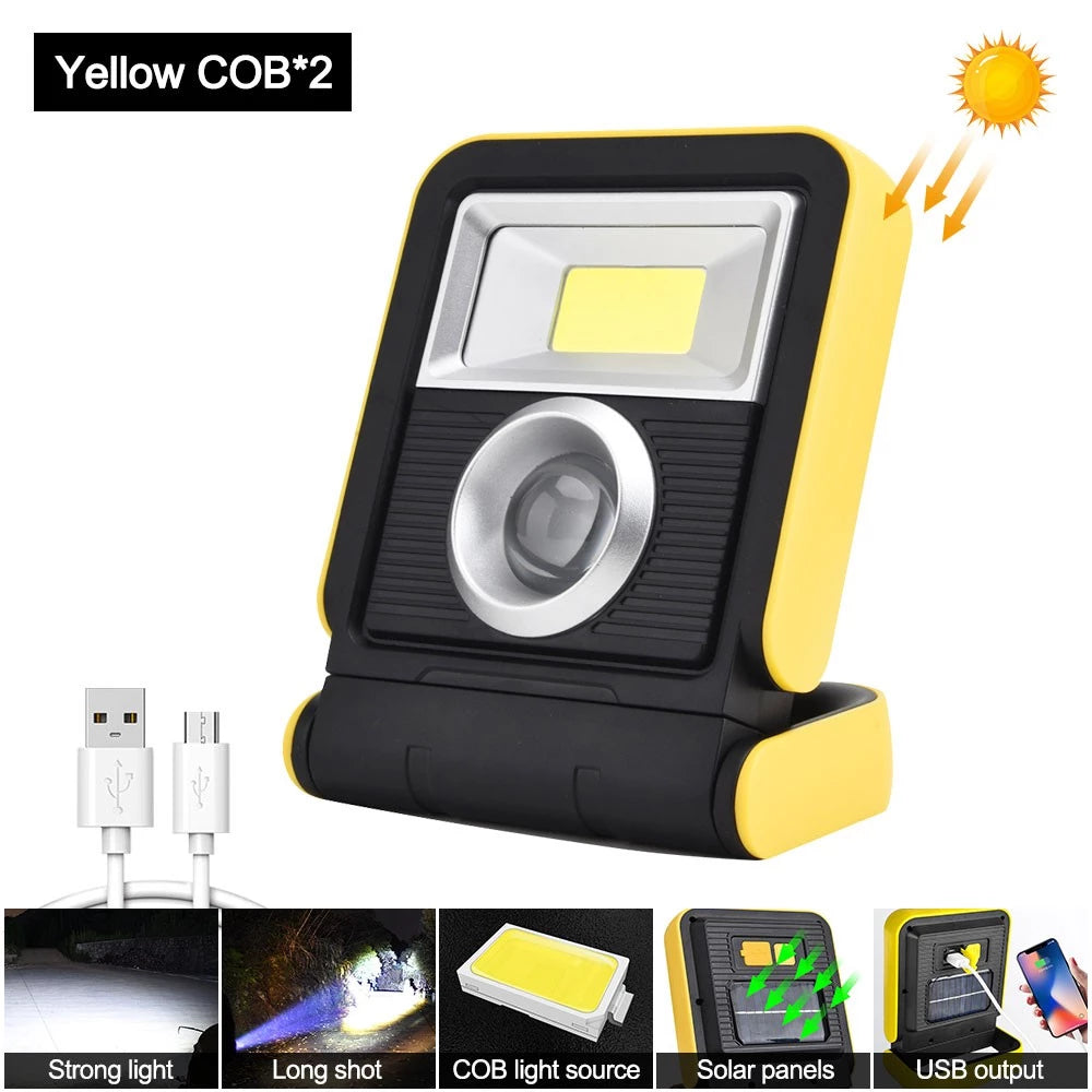 3 in 1 SOLAR HURRY BOLT WORKLIGHT RECHARGEABLE FLASHLIGHT LED USB Charging Emergency Light