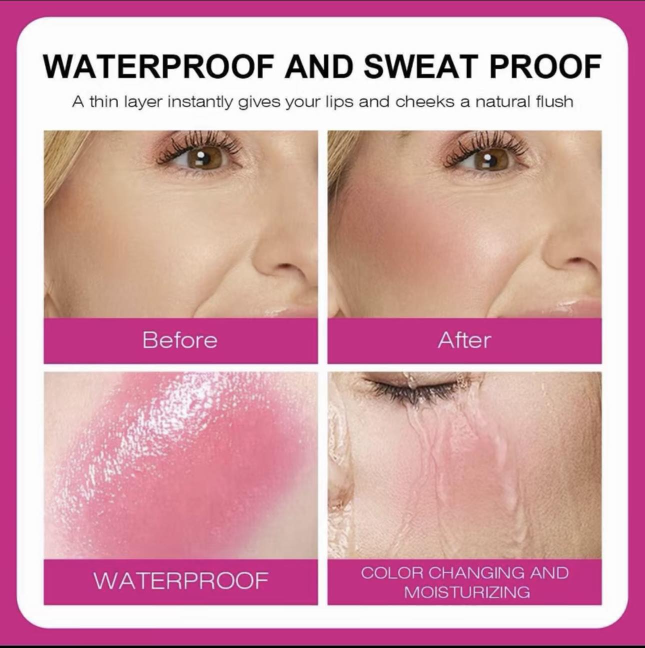 Waterproof Magic Blusher Cheek Color Long Lasting Liquid Blusher