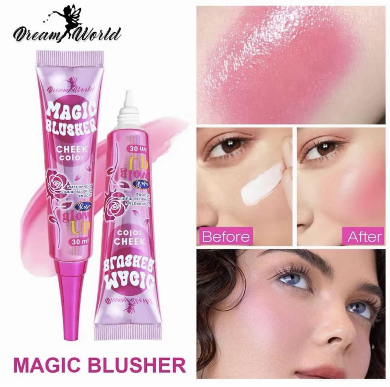 Waterproof Magic Blusher Cheek Color Long Lasting Liquid Blusher