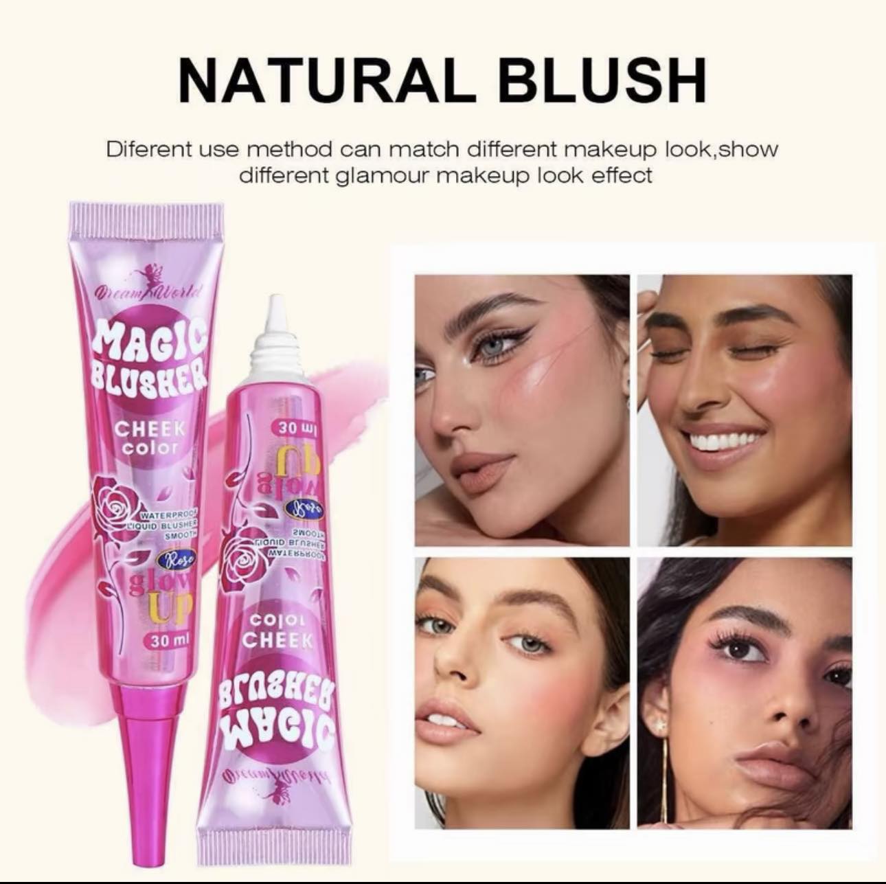 Waterproof Magic Blusher Cheek Color Long Lasting Liquid Blusher