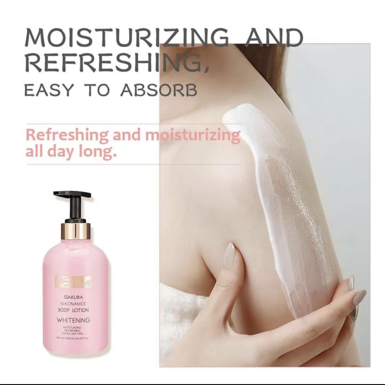 Shawill Sakura Niacinamide Body Lotion Moisturizing Skin Care For Dry Skin