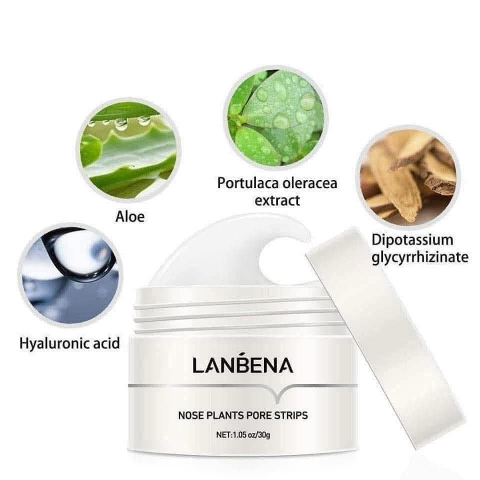 Lanbena Black Heads Remover Nose Strip Deep Cleansing Blackhead Removal Mask White Heads Mask 30g