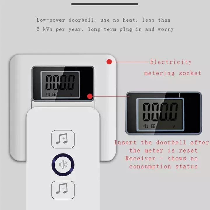 Wireless Doorbell Smart Home Door Bell Waterproof With 62 Ringtones Hole Free Installation For Home