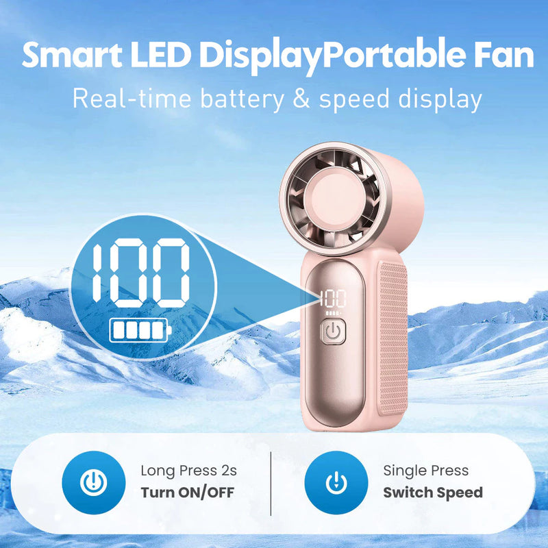 X688 NEW mini fan Portable Mini Handheld Fan 3.5 Inch High 1-100 Speed Personal Turbo Strong Wind Outdoor Travel Fan
