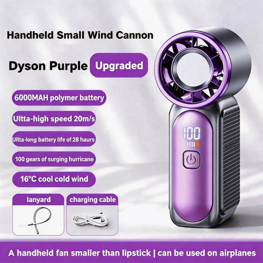 X688 NEW mini fan Portable Mini Handheld Fan 3.5 Inch High 1-100 Speed Personal Turbo Strong Wind Outdoor Travel Fan