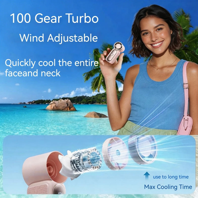 X688 NEW mini fan Portable Mini Handheld Fan 3.5 Inch High 1-100 Speed Personal Turbo Strong Wind Outdoor Travel Fan