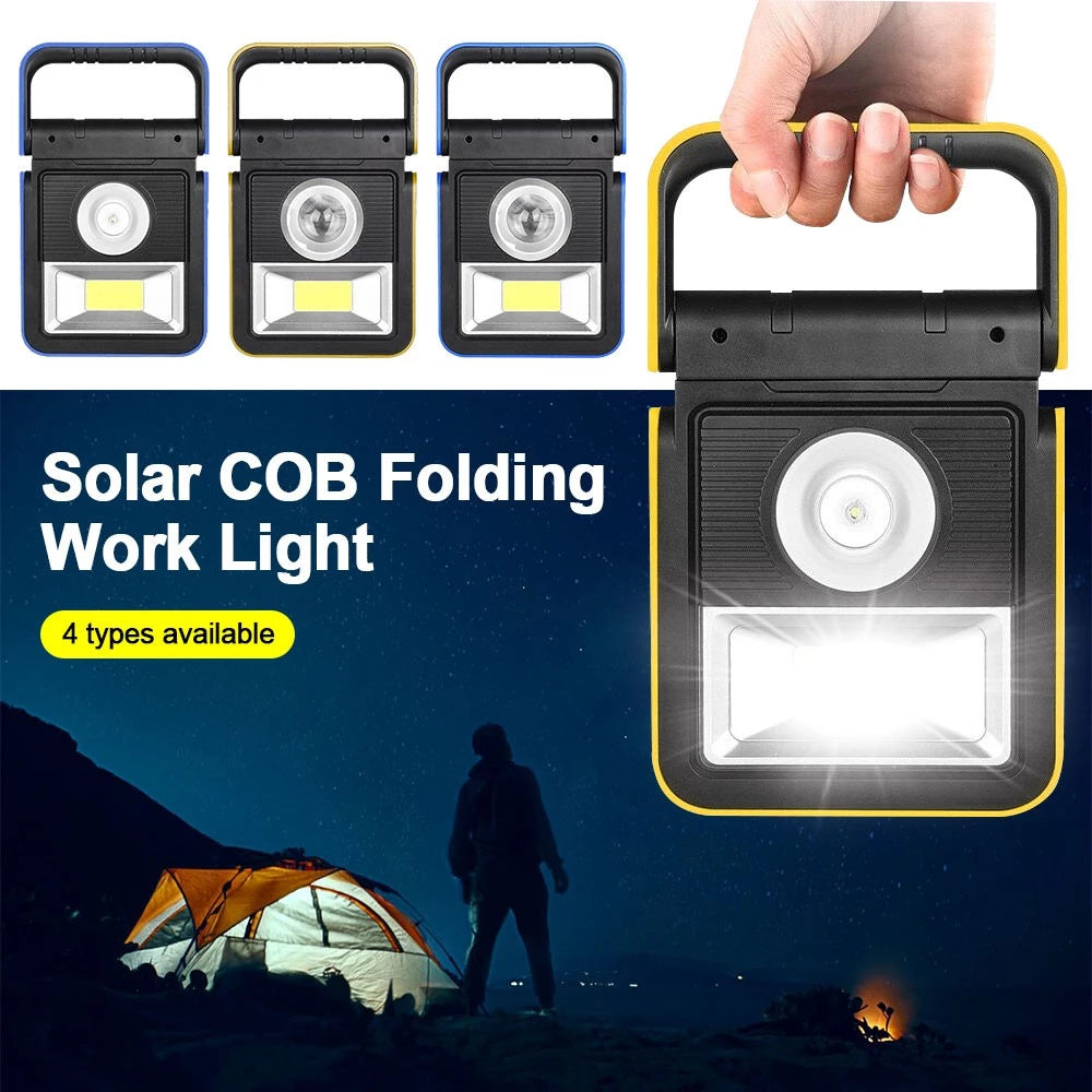 3 in 1 SOLAR HURRY BOLT WORKLIGHT RECHARGEABLE FLASHLIGHT LED USB Charging Emergency Light