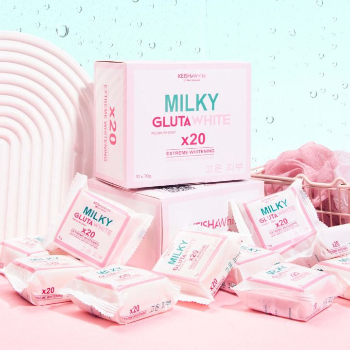 MILKY GLUTA WHITE X20 EXTREME WHITENING SOAP Dark Spot, Scars, Pimple BY KEISHA WHITE