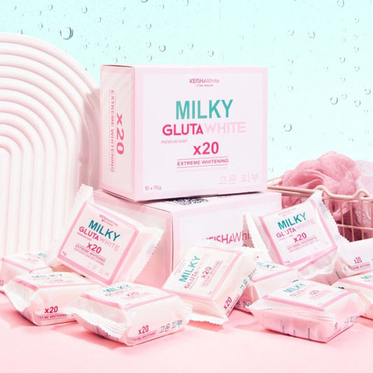 MILKY GLUTA WHITE X20 EXTREME WHITENING SOAP Dark Spot, Scars, Pimple BY KEISHA WHITE
