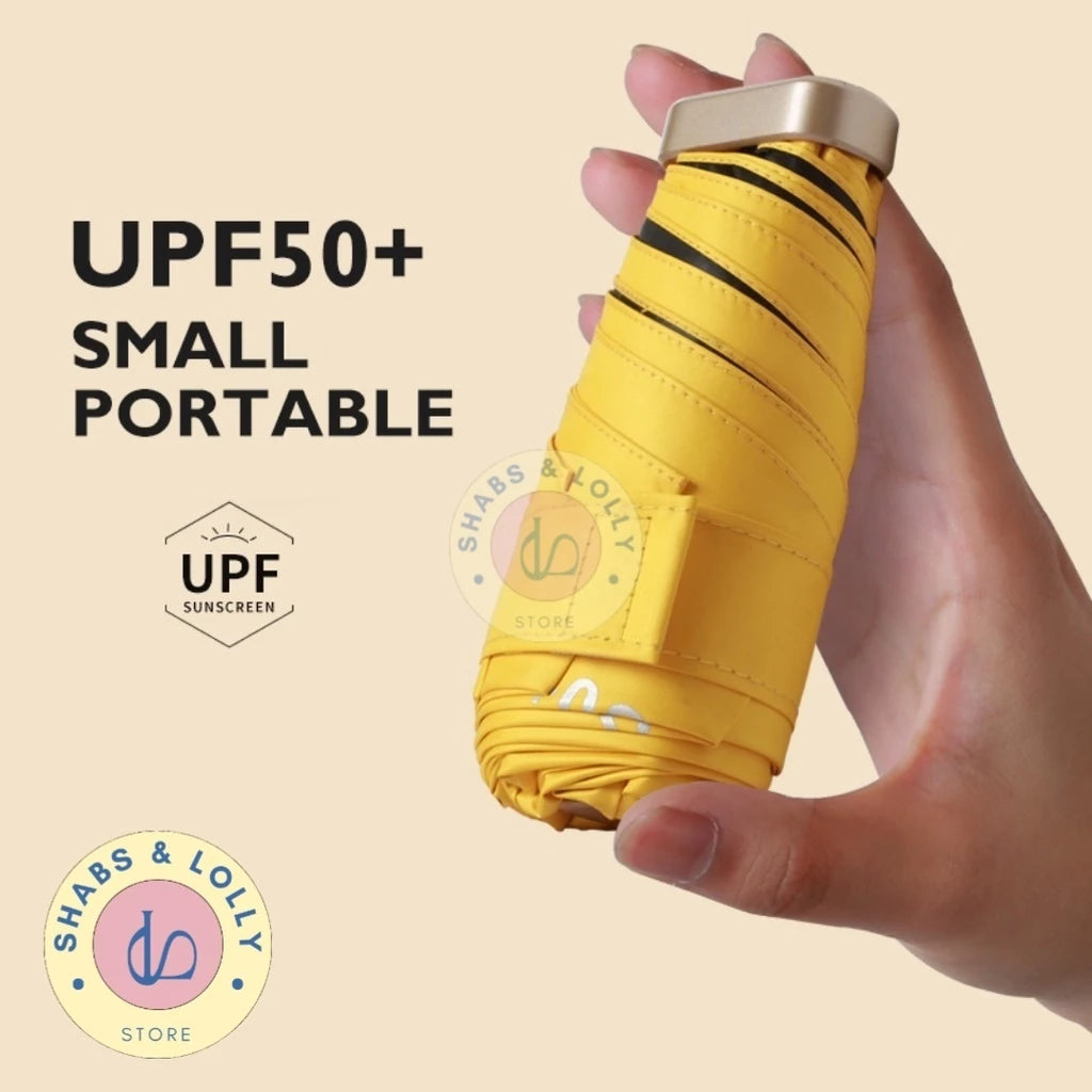 Capsule Umbrella Ultra-Light Five-Fold Portable Mini Umbrella UPF50+ UV/Rain Umbrella