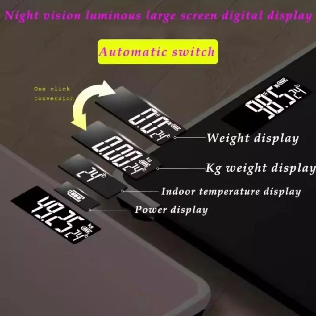 Iscale Digital LCD Electronic Tempered Glass bathroom weighing Scale