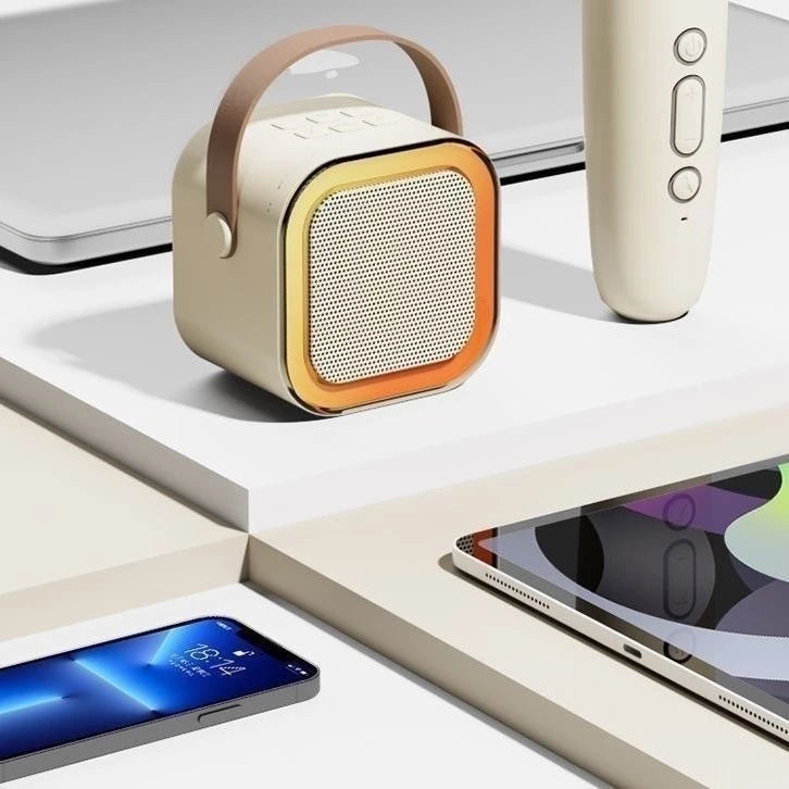 Speaker with Wireless Dual Microphone with wireless 2 Microphones Speaker Portable