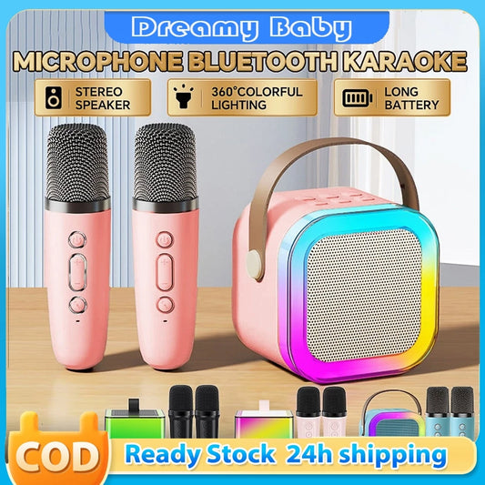 Speaker with Wireless Dual Microphone with wireless 2 Microphones Speaker Portable