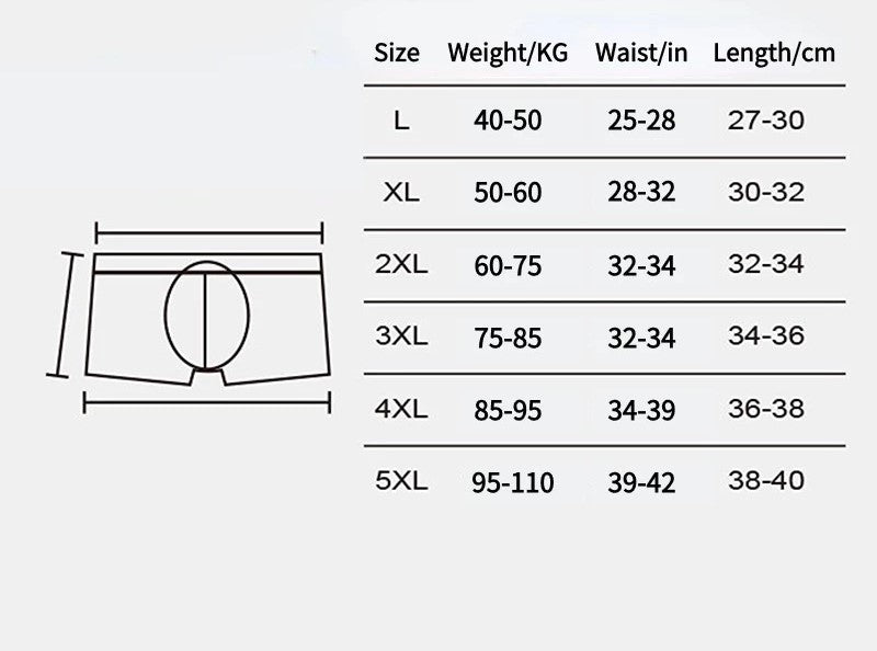 5PCS Men's Cotton Boxer Plus Size Briefs For mMen High Quality Comforts Underpanties