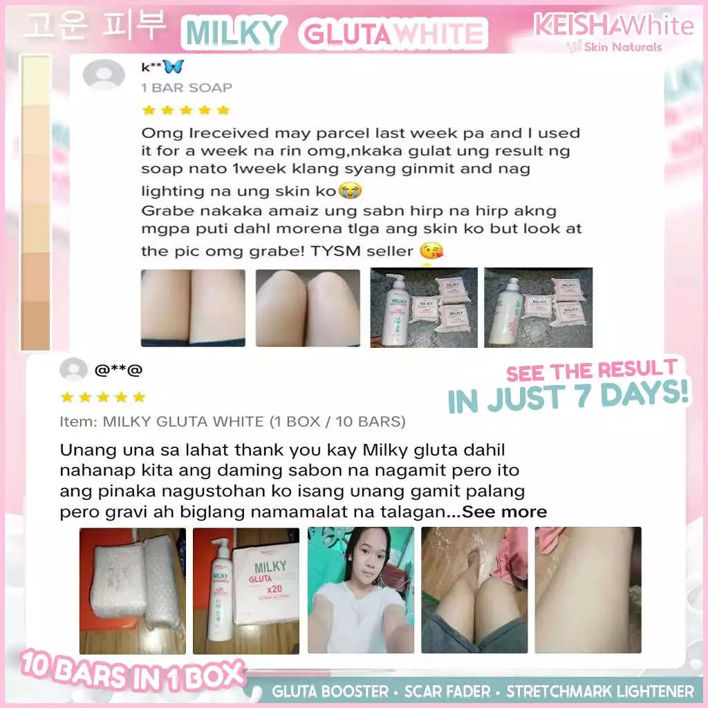 MILKY GLUTA WHITE X20 EXTREME WHITENING SOAP Dark Spot, Scars, Pimple BY KEISHA WHITE