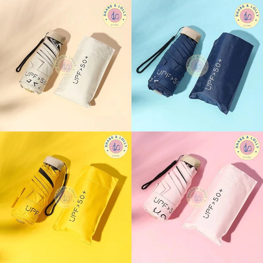 Capsule Umbrella Ultra-Light Five-Fold Portable Mini Umbrella UPF50+ UV/Rain Umbrella