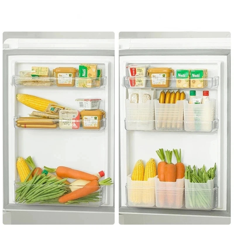 10PCS Clear Vegetable Fruit snacks Egg Frozen Refrigerator Fridge Side Door Storage box Organizer