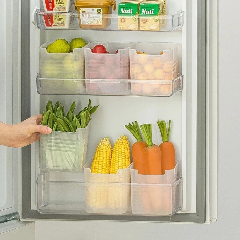 10PCS Clear Vegetable Fruit snacks Egg Frozen Refrigerator Fridge Side Door Storage box Organizer