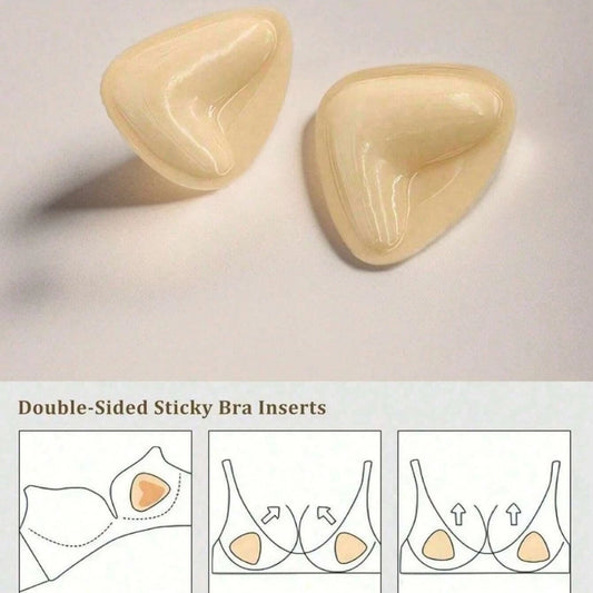 ADORE Sticky Bra Inserts Double Side Adhesive Triangle Pad Thickened Push Up Bra Chest Sticker