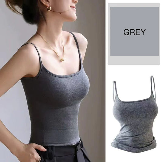 Buy 1 Take 1 Women's Vest With Chest Pad Street Style Tube Top For Woman Sexy Thin Shoulder Tank Top