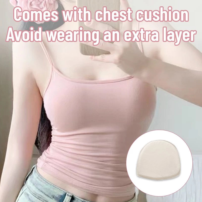 Buy 1 Take 1 Women's Vest With Chest Pad Street Style Tube Top For Woman Sexy Thin Shoulder Tank Top