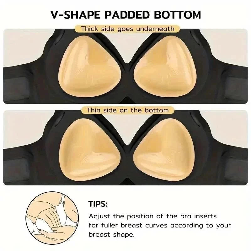 ADORE Sticky Bra Inserts Double Side Adhesive Triangle Pad Thickened Push Up Bra Chest Sticker