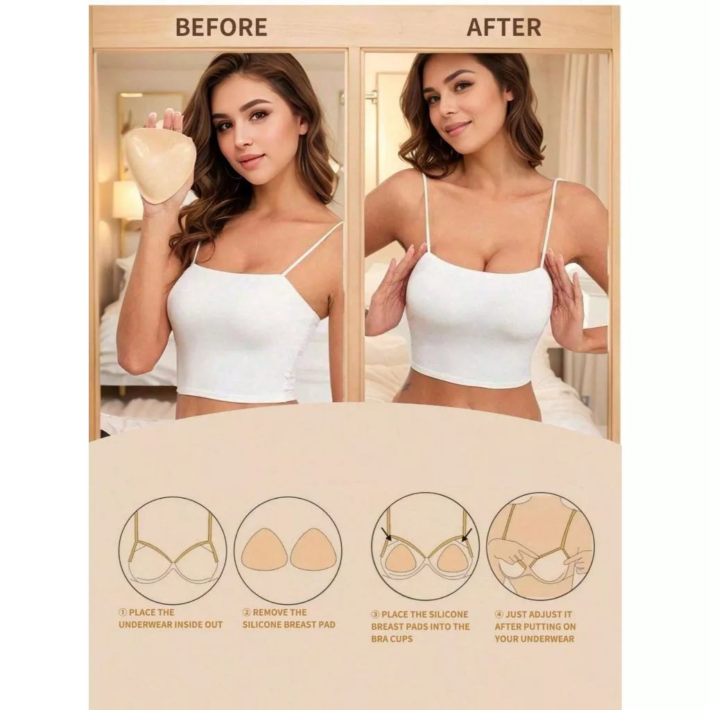ADORE Sticky Bra Inserts Double Side Adhesive Triangle Pad Thickened Push Up Bra Chest Sticker