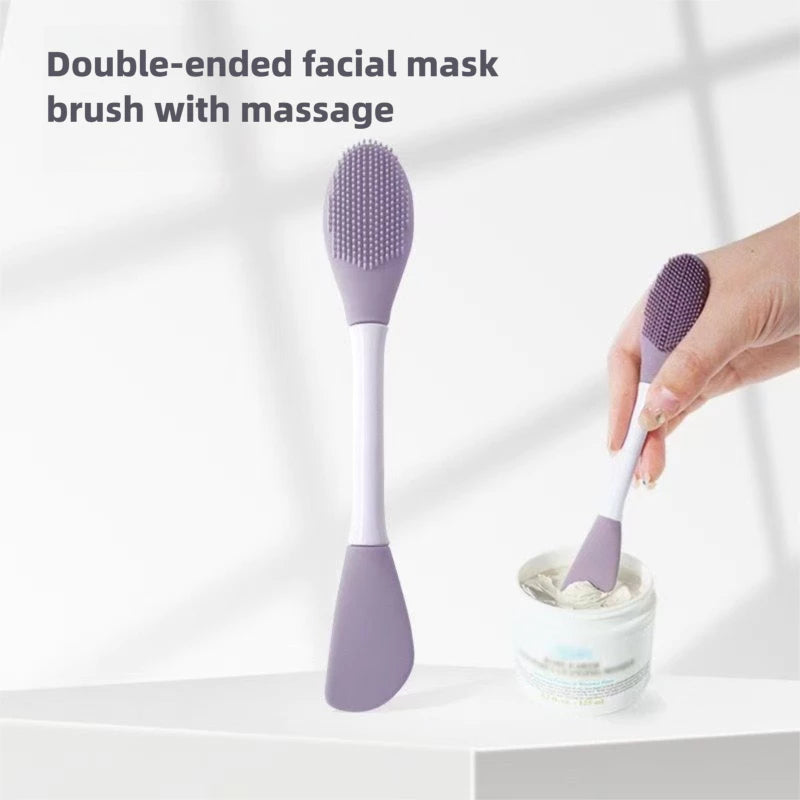 Dual Head Silicone Face BrushSilicone Head Facial Mask Brush for Mud Mask Application and massage Buy 1 Take 1