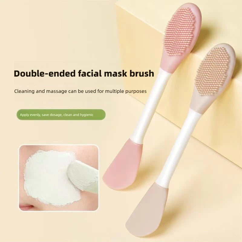 Dual Head Silicone Face BrushSilicone Head Facial Mask Brush for Mud Mask Application and massage Buy 1 Take 1