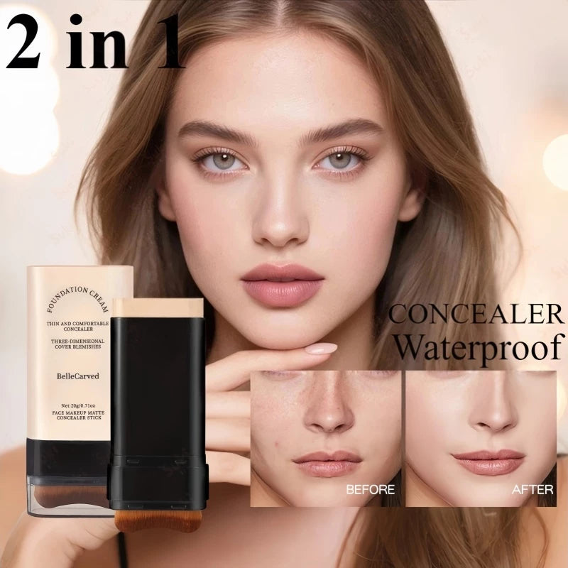 Dual-ended Eraser Foundation Stick 5 Colors Concealer Moisturizing Long Lasting Portable Design